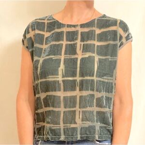 COPE • Velvet & Sheer Block Patch Dolman Sleeve Tee